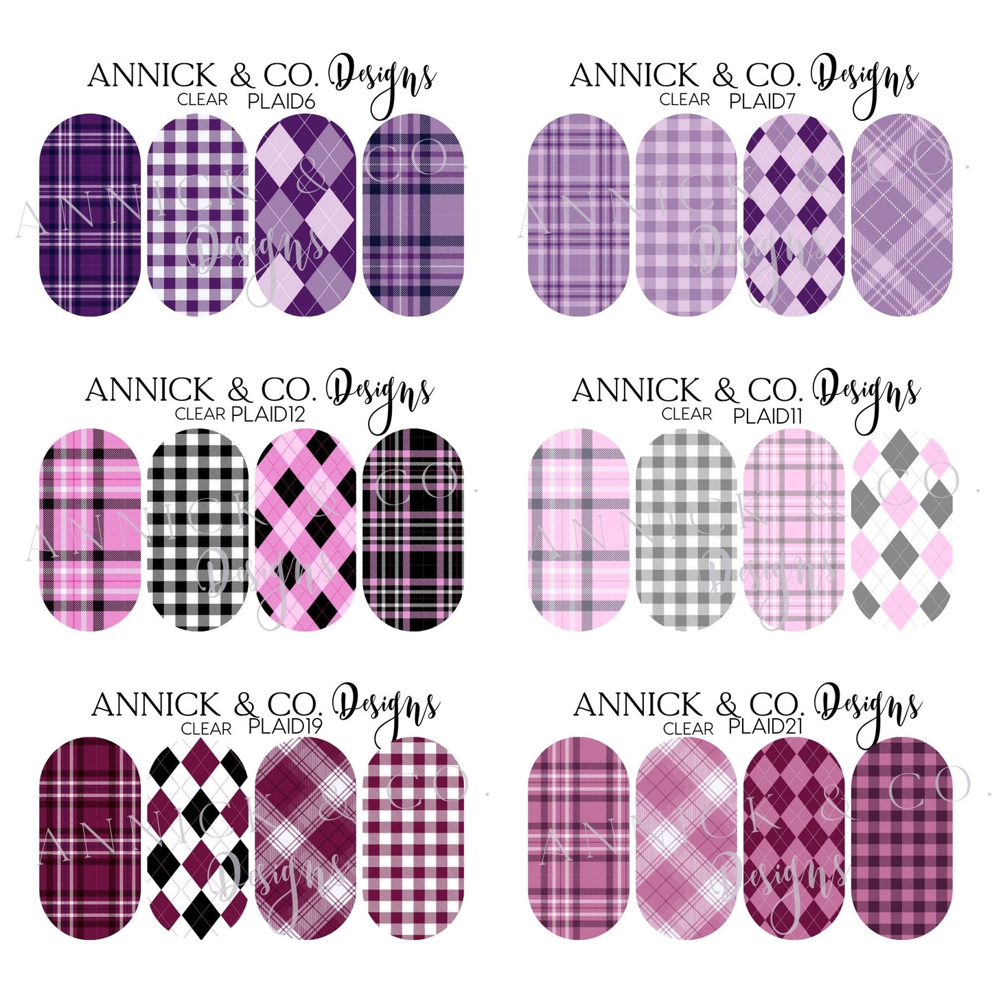Plaid Nails decals www.annickco.ca