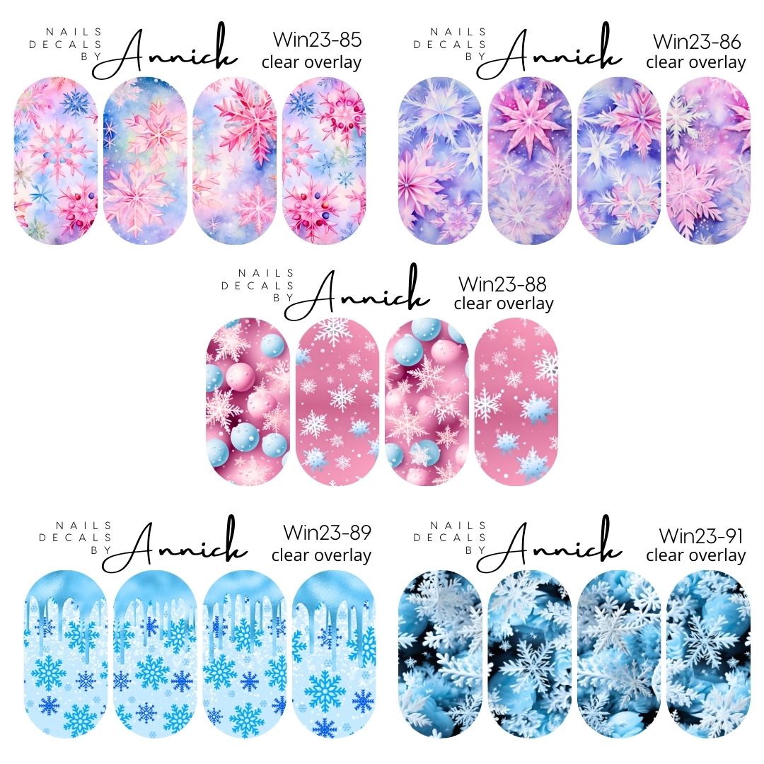 Snowfalkes Christmas waterdecals for nails www.annickco.ca