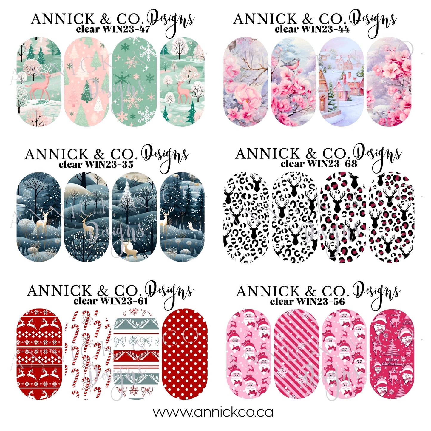 WINTER & CHRISTMAS Waterslide nails decals