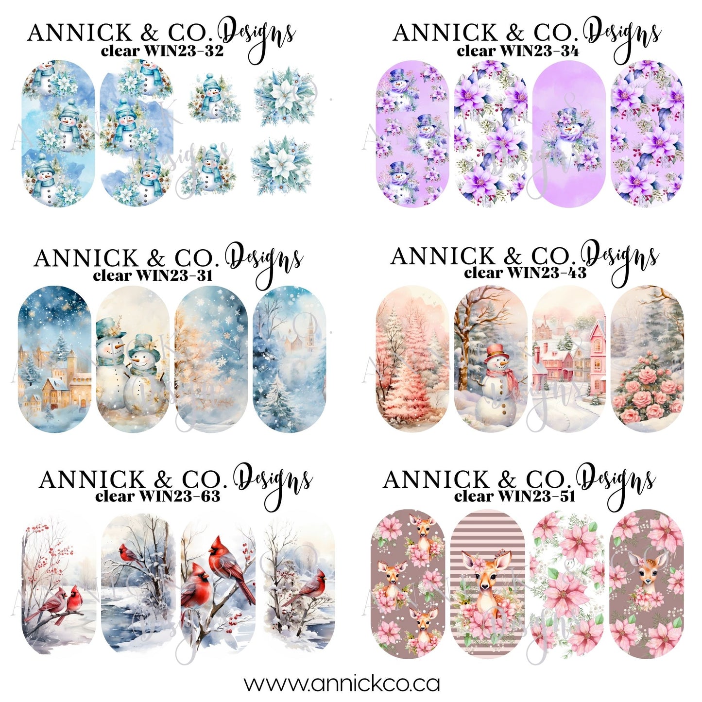 WINTER & CHRISTMAS Waterslide nails decals