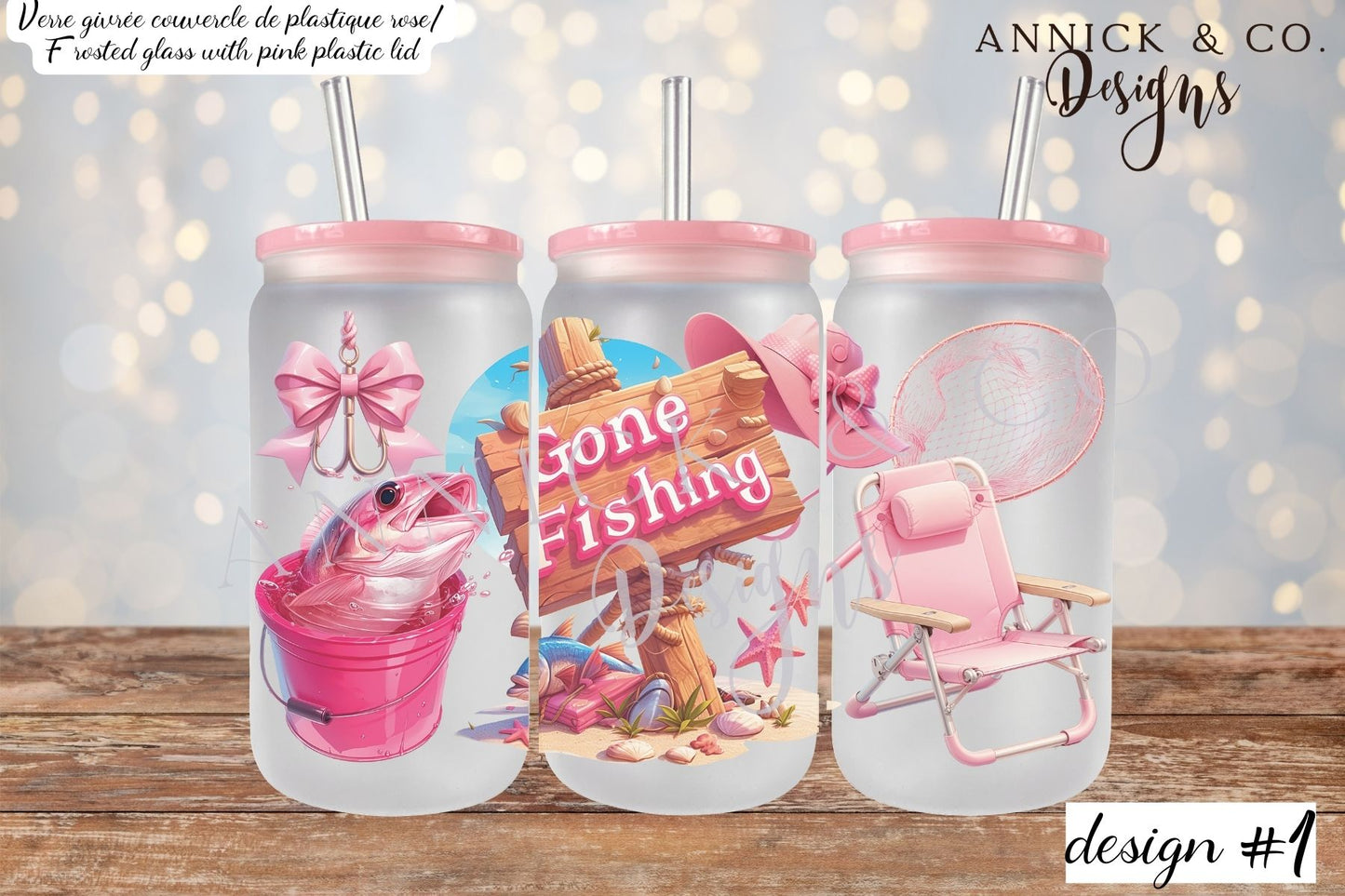 Gobelet à café glacé 16oz ou tasse givré de 15oz Parti pêcher!!