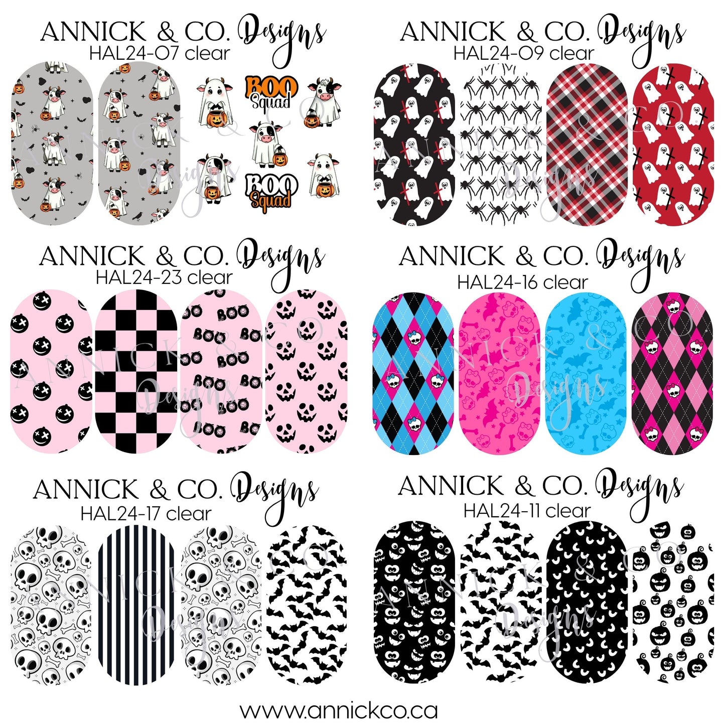 Halloween waterslide nails decals