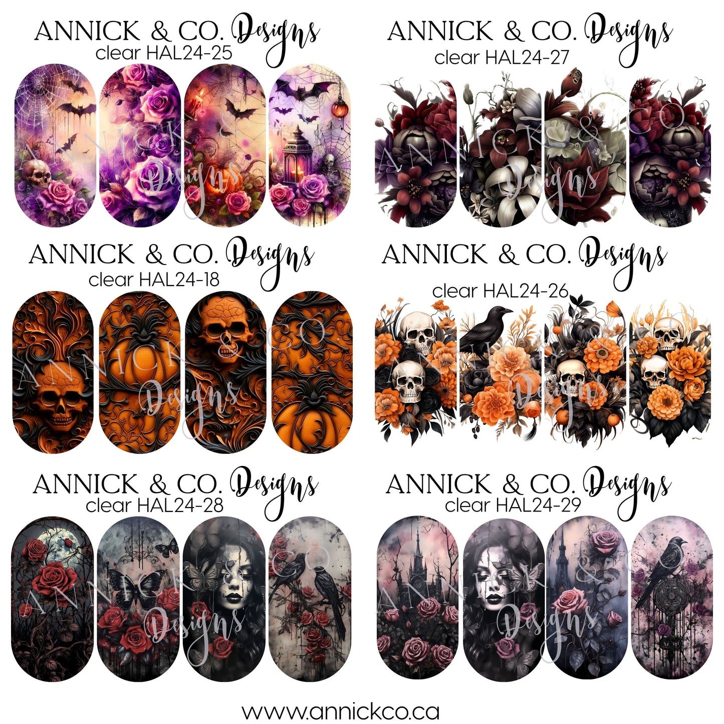 Halloween waterslide nails decals