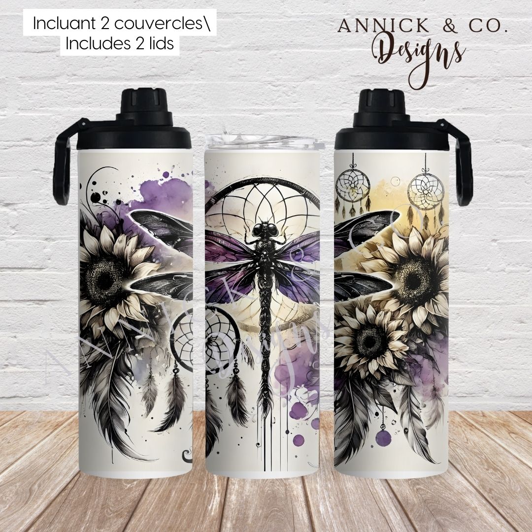 Gothic dragonfly 20oz 2in1 Sports Bottle/tumbler