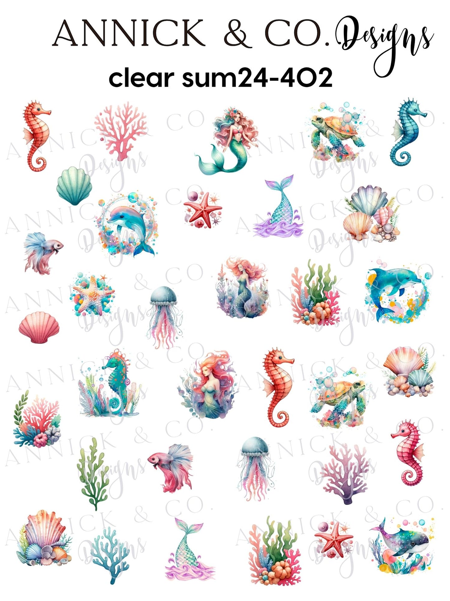 Beginner Friendly Mermaids Nail Decals, Floral Nail Stickers for Easy DIY Manicure, No Skill Nail Art