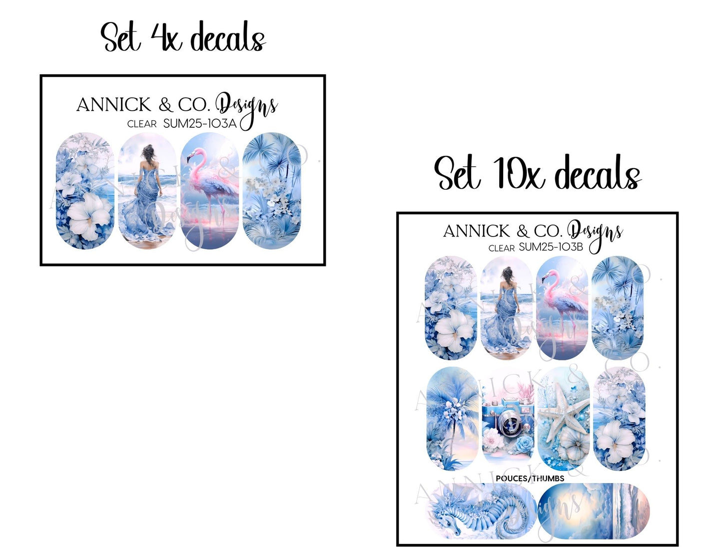 Magnificent beaches waterslide decals for nails