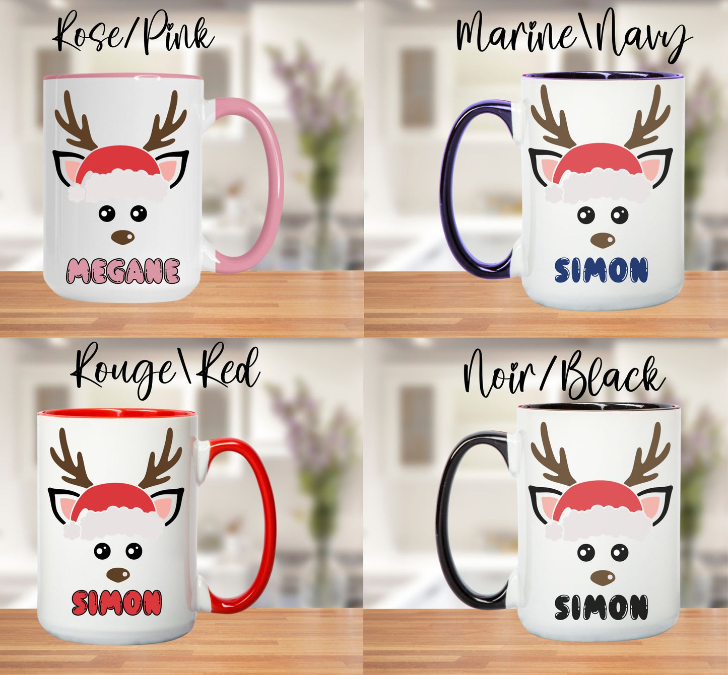 custom christmas reinderre mug www.annickco.ca