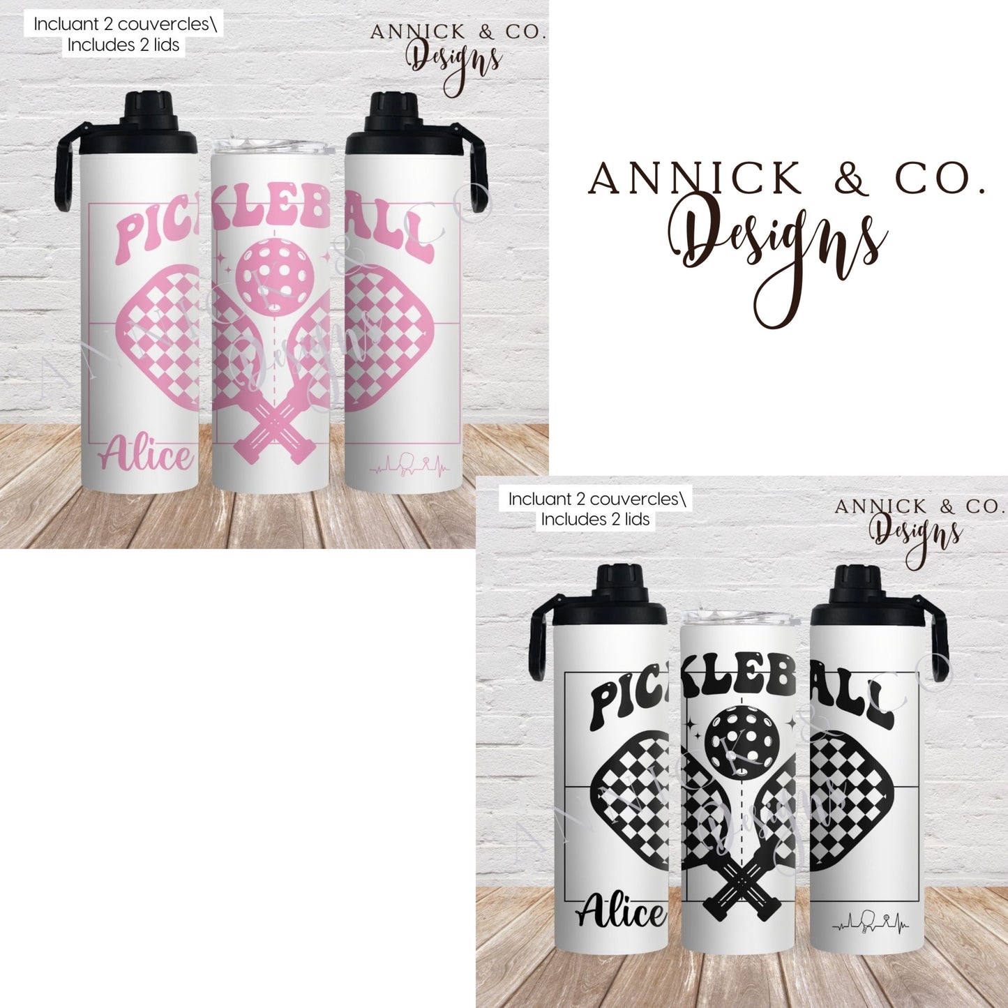 2in1 Pickelball 20oz bottle www.annickco.ca