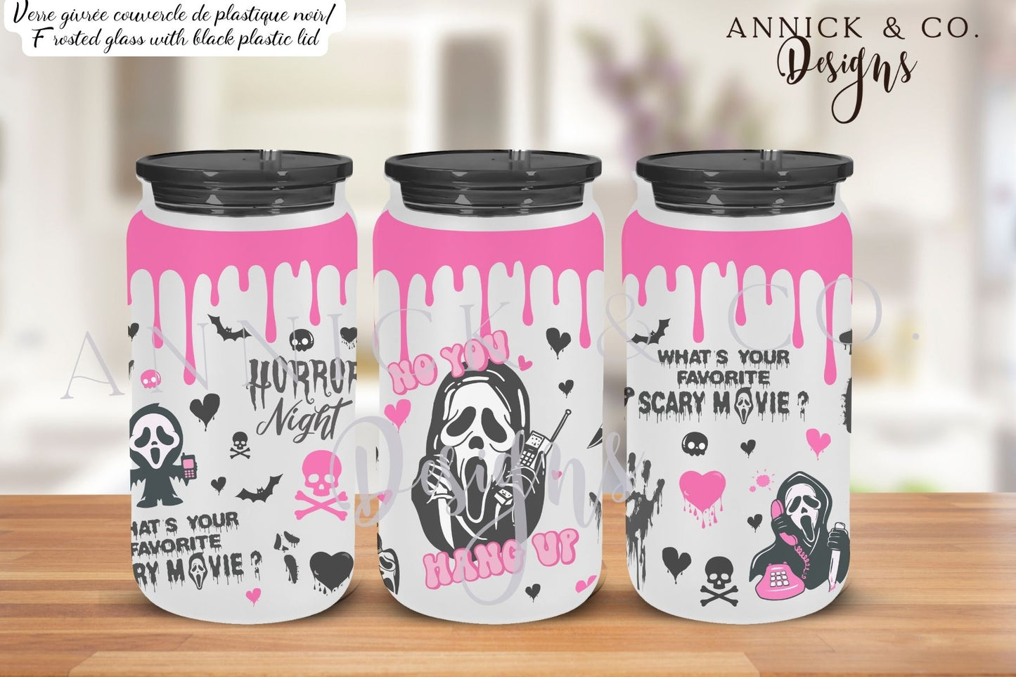 16oz Iced Coffee Tumbler Halloween ghost scream