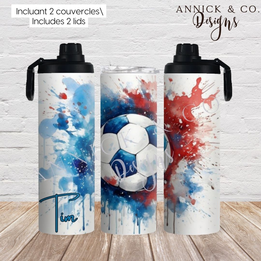 2in1 Soccer Sport bottle www.annickco.ca