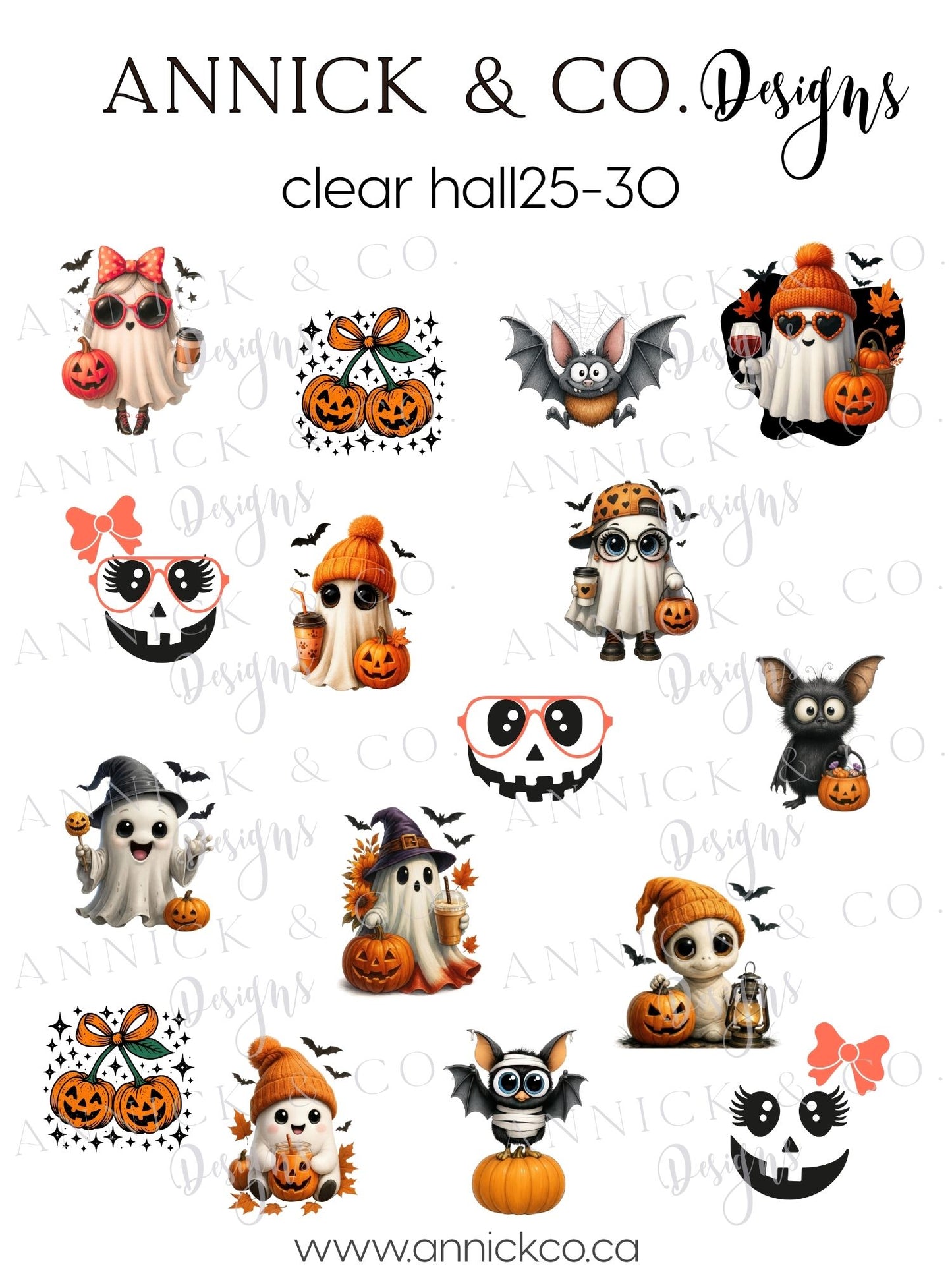 Décalques à transfert d'eau pour ongle fantômes mignons d'halloween