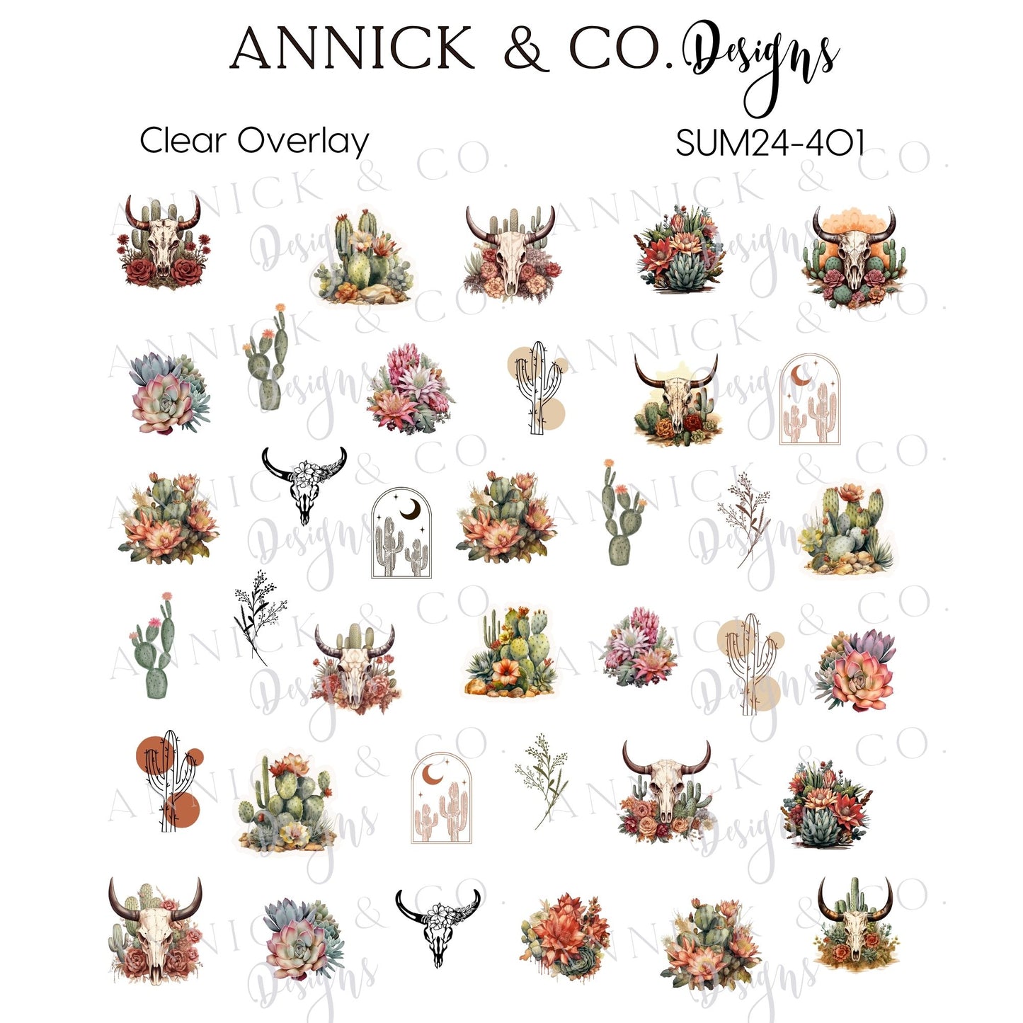 BULL SKULL DESERT VIBES Nail Decals