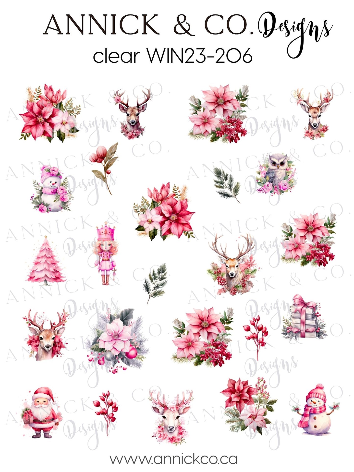 Winter waterslide nails decals