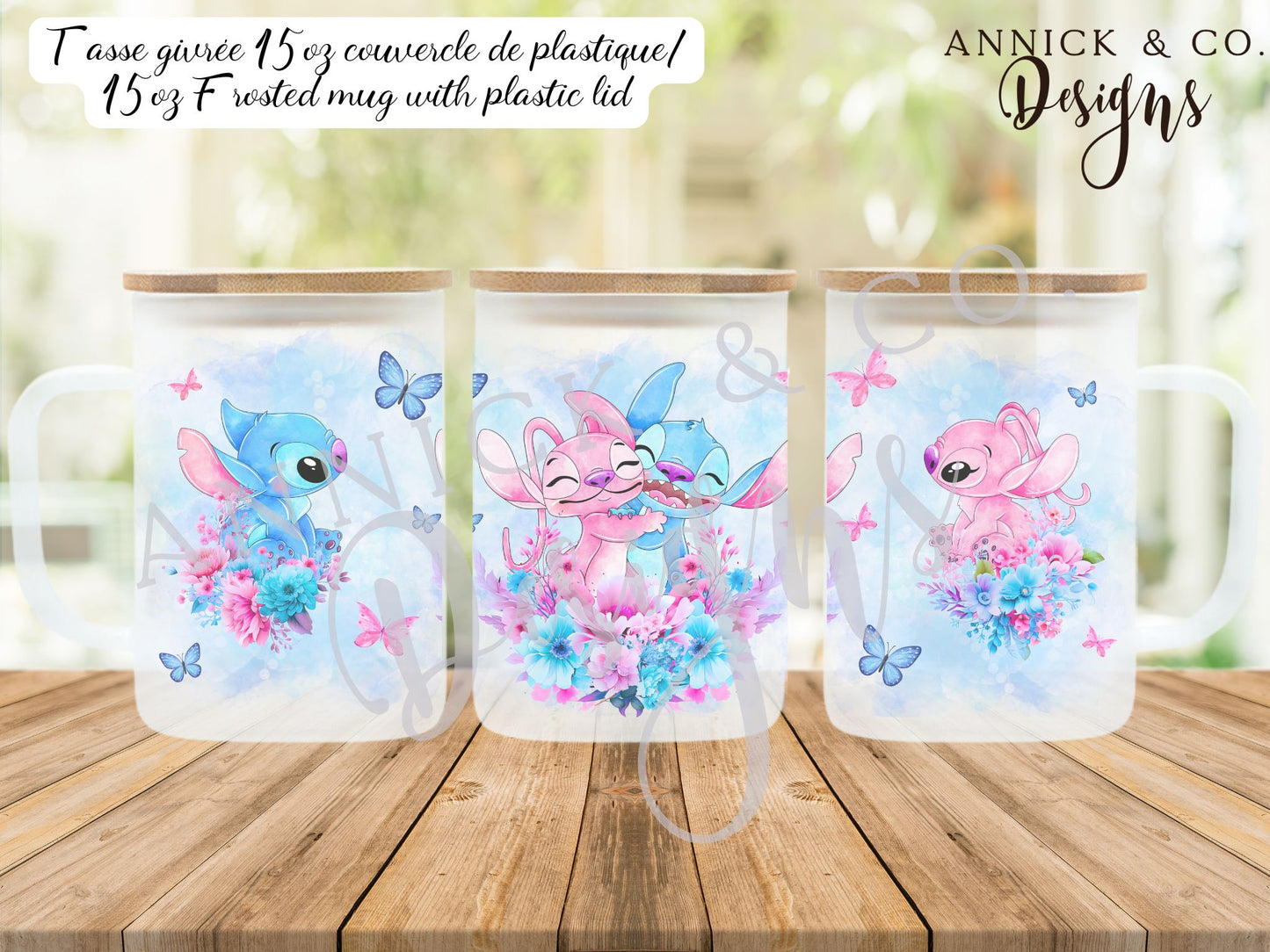 STITCH and ANGEL Libbey glass can, Iced coffee can
