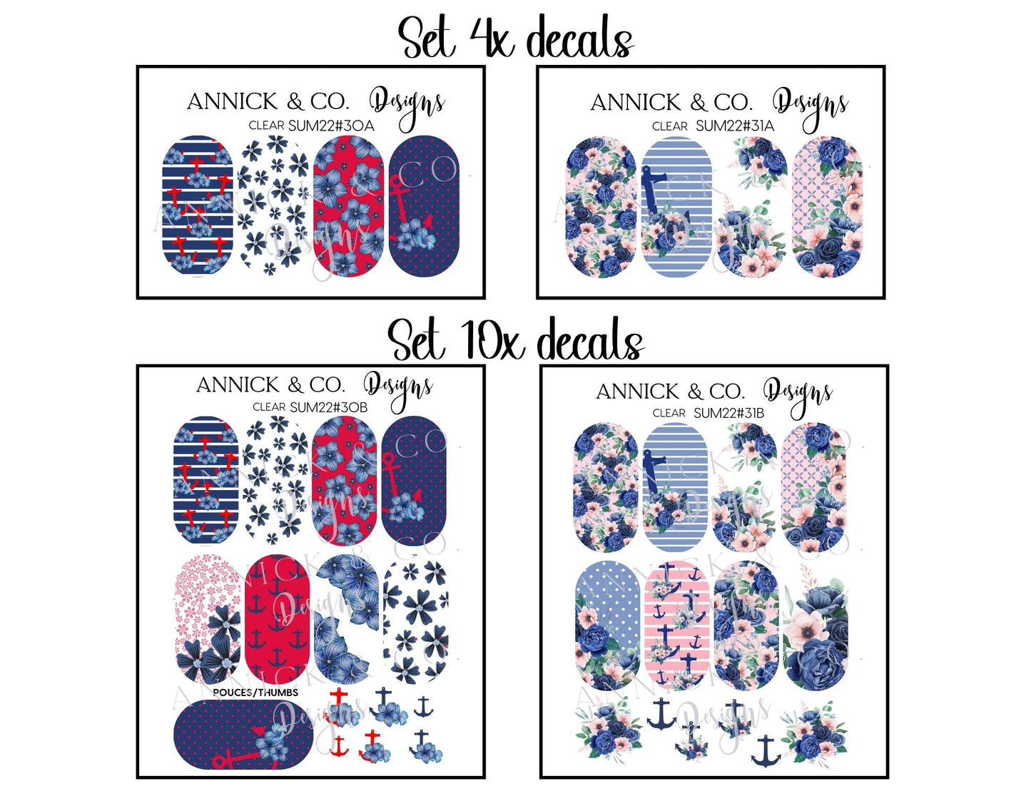 Summer nails decals www.annickco.ca
