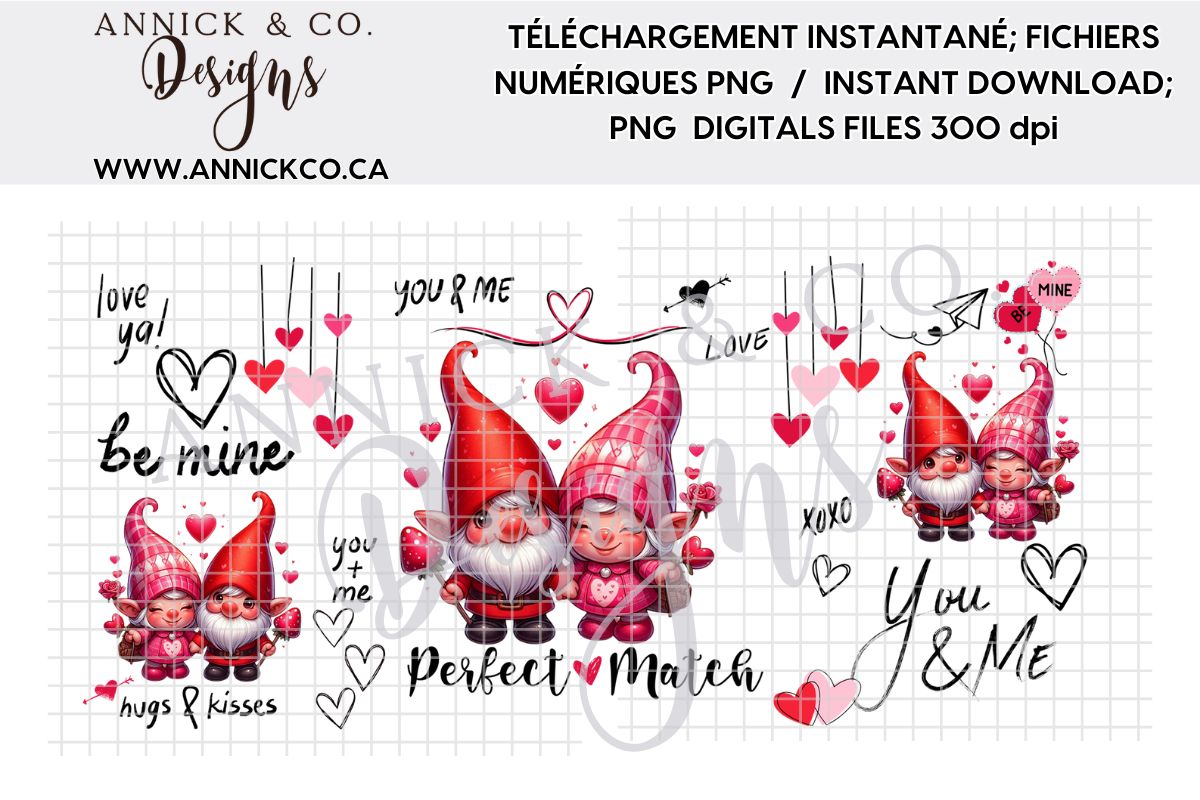 Nain de St-Valentin wrap 16oz - Fichier numérique PNG