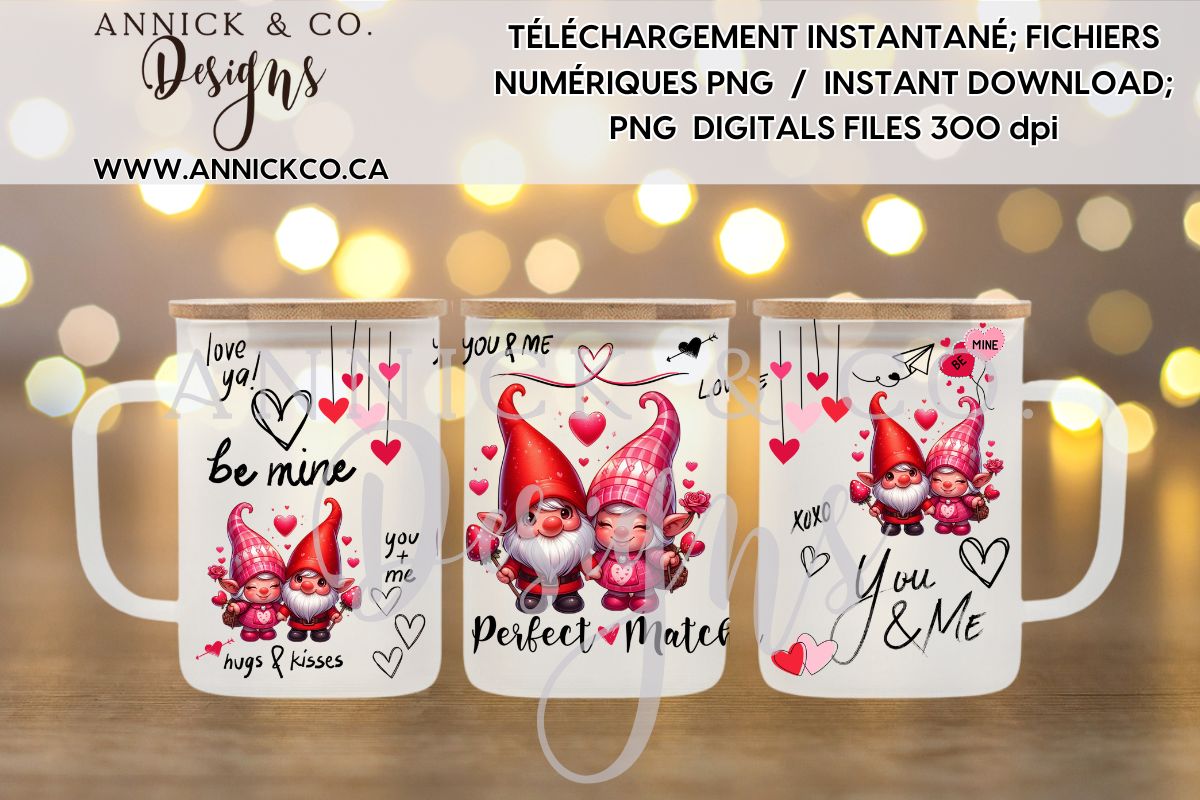 Nain de St-Valentin wrap 16oz - Fichier numérique PNG