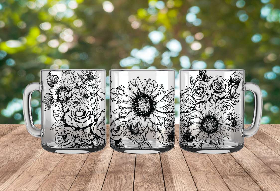 Tasse double parois avec jolis Tournesol / Sunflowers 15oz double walled mug