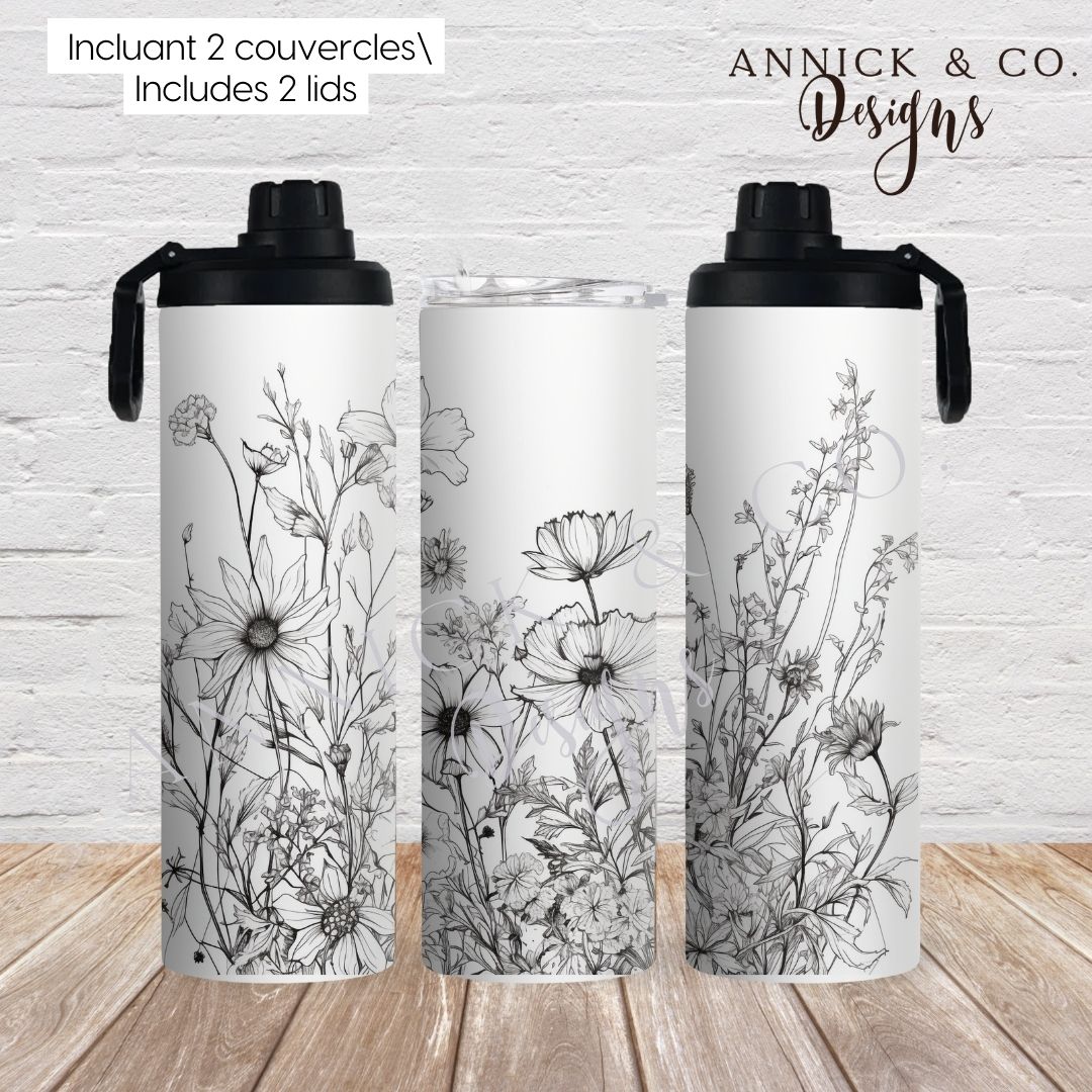 Wildflowers 2in1 sport bottle www.annickco.ca