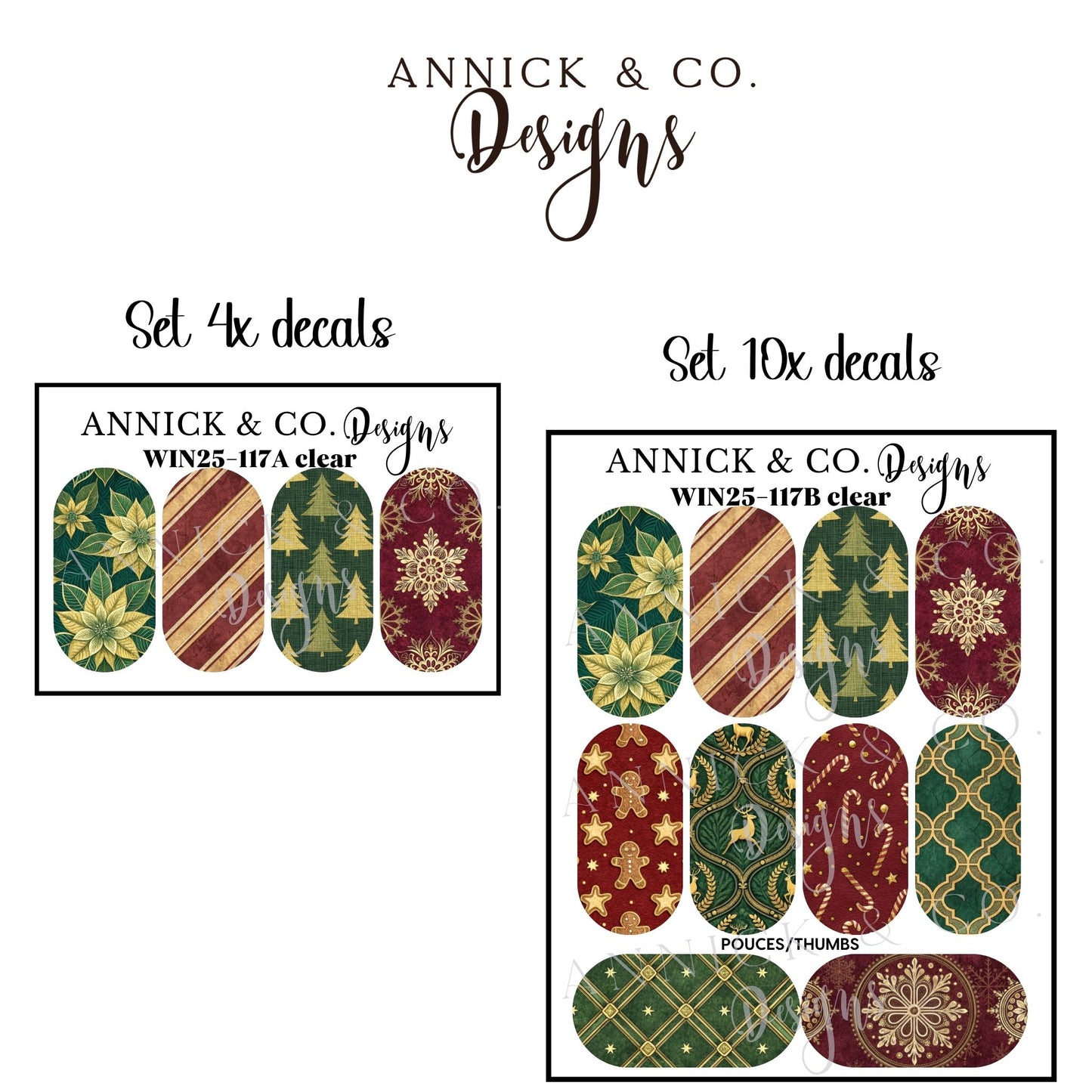 CHRISTMAS waterslide decals for nails