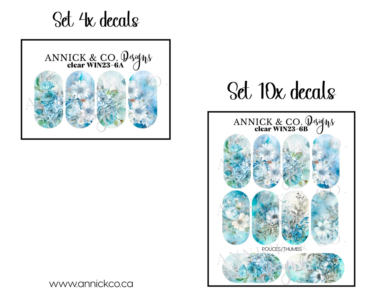 Winter Flowers and Christmas waterslide nails decals