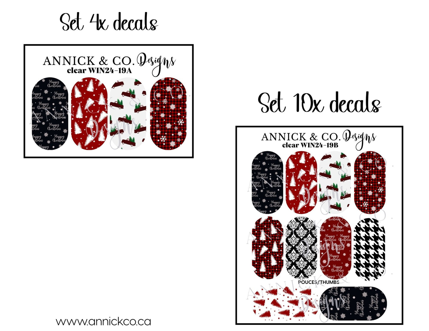 Chritmas and Winter festivites waterslide decals for nails