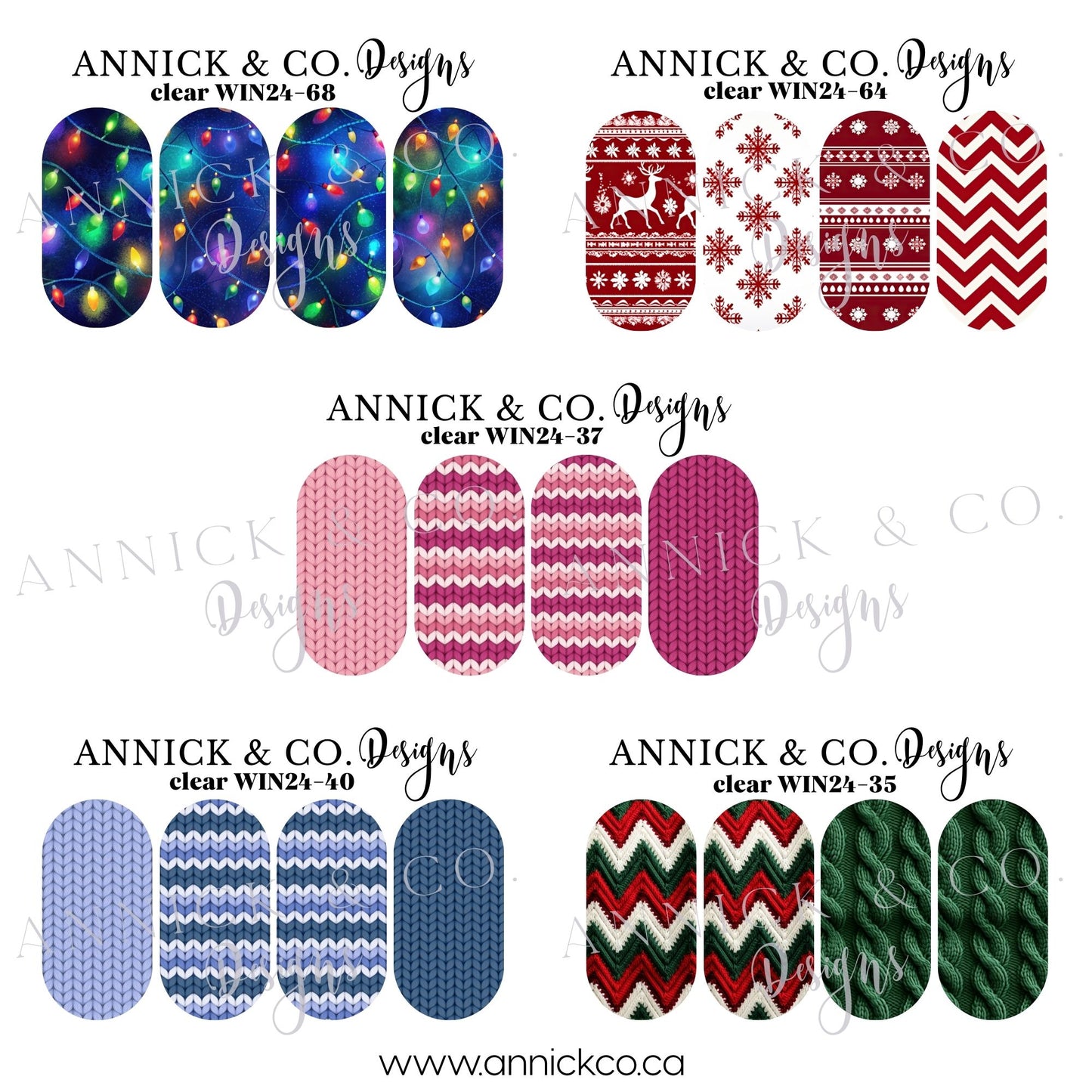 Winter sweather effects waterslide decals for nails