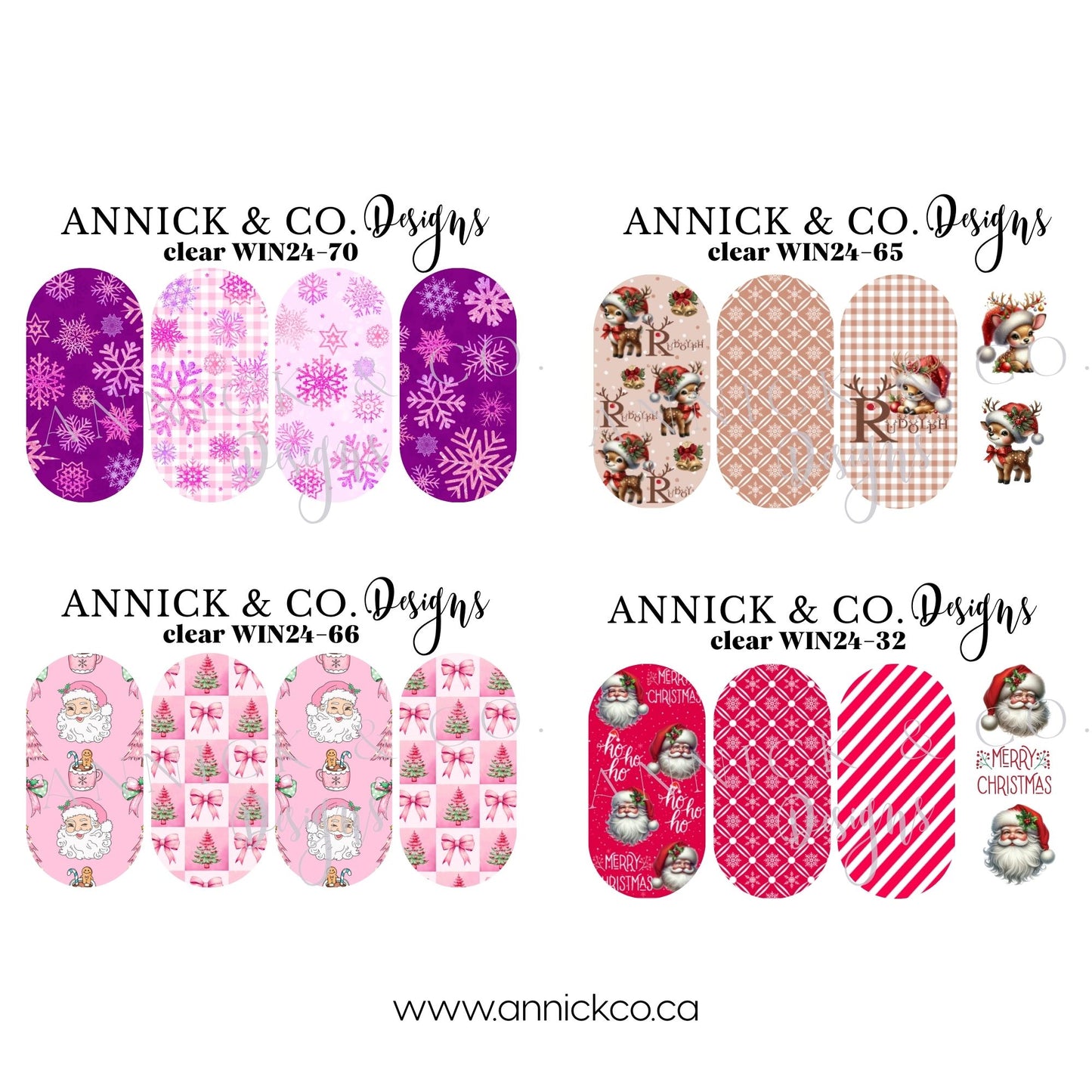 Winter festivities waterslide decals for nails