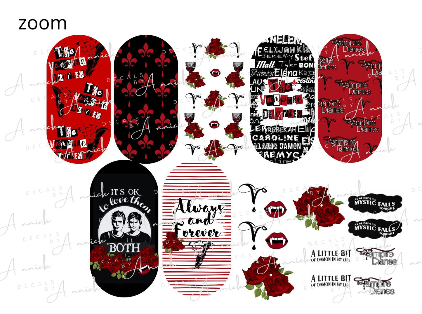 www.annickco.ca the VAMPIRE DIARIES waterdercals for nails