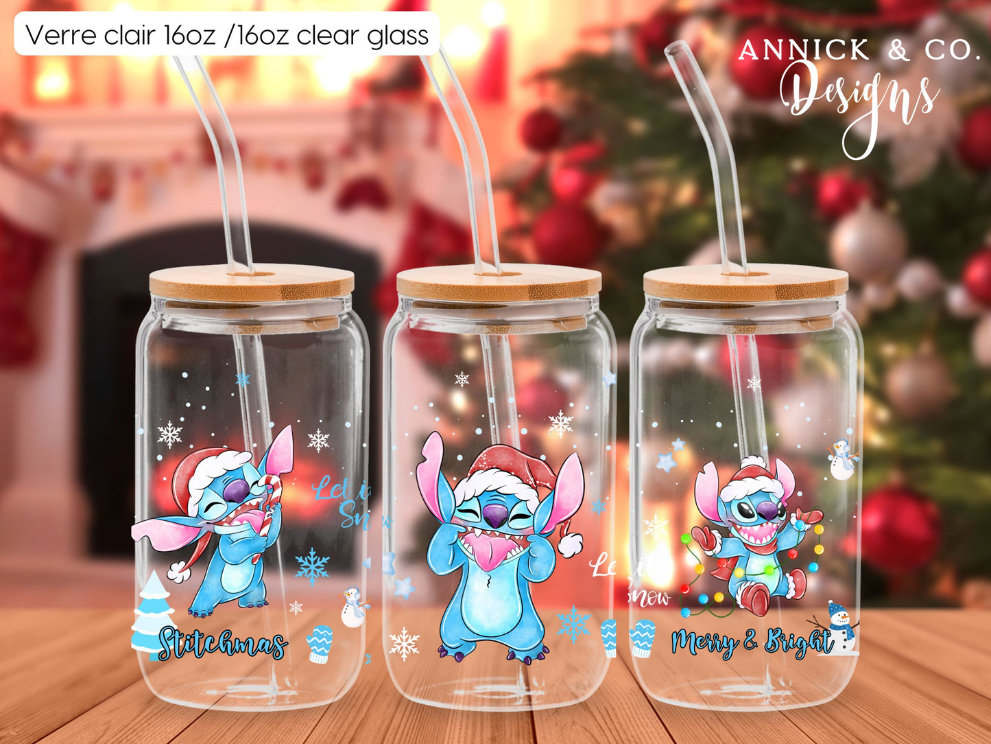 STITCHMAS 16oz Iced Coffee Glass