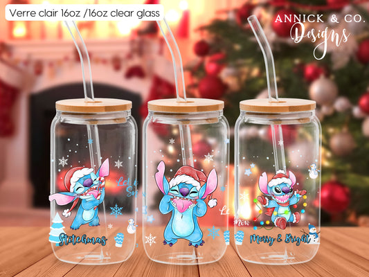 STITCHMAS 16oz Iced Coffee Glass