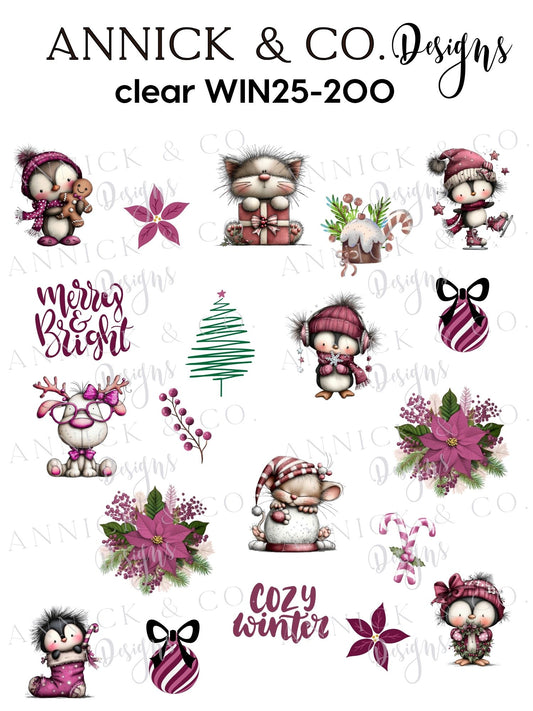 Cute winter waterslide nails decals 