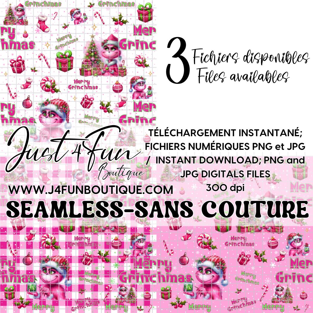 MERRY GRINCHMAS PINK PNG files www.annickco.ca