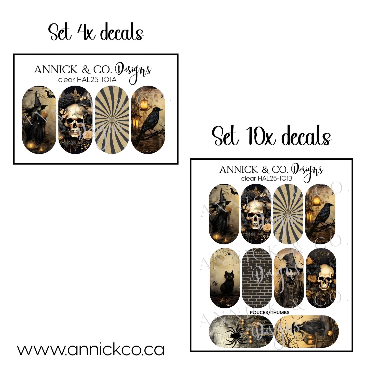 Décalques à transfert d'eau pour ongles halloween