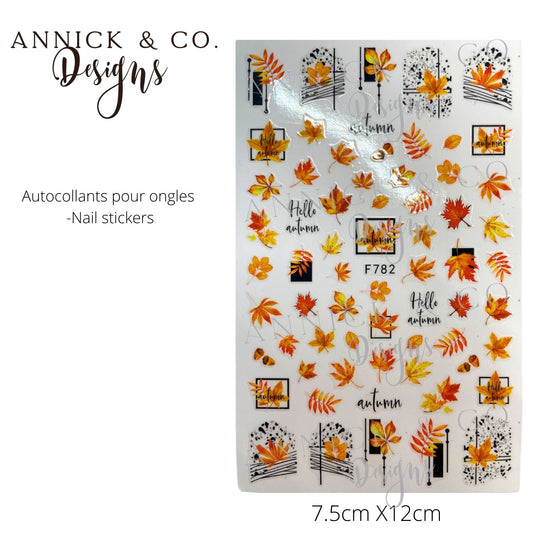 Autocollants pour ongles Feuilles d,automne