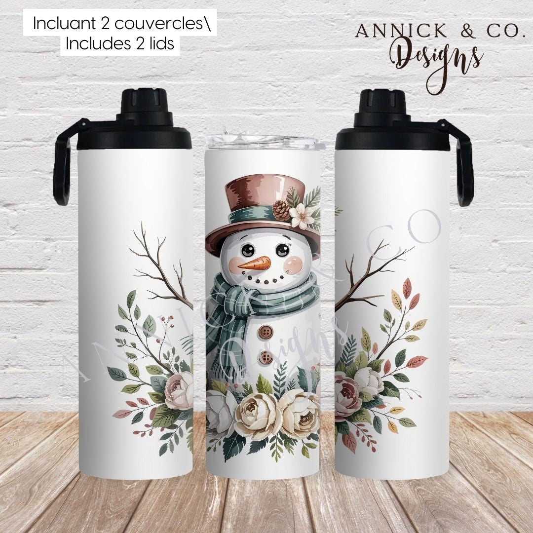 Snowman 20oz 2in1 Sports Bottle/tumbler