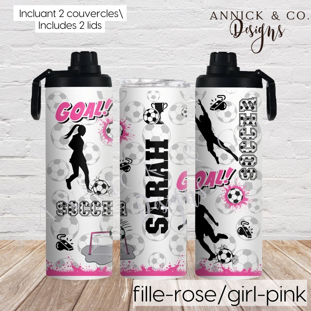 2IN1 Soccer Sport Bottle (Customizable) www.annickco.ca