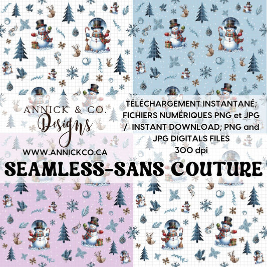 Bonhomme d'hiver  - Fichier numérique PNG sans couture
