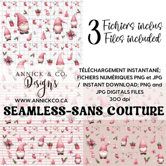 BOHO Nains de Noël  - Fichier numérique PNG sans couture