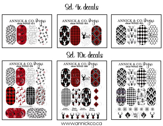 Winter and Christmas waterdecals for nails