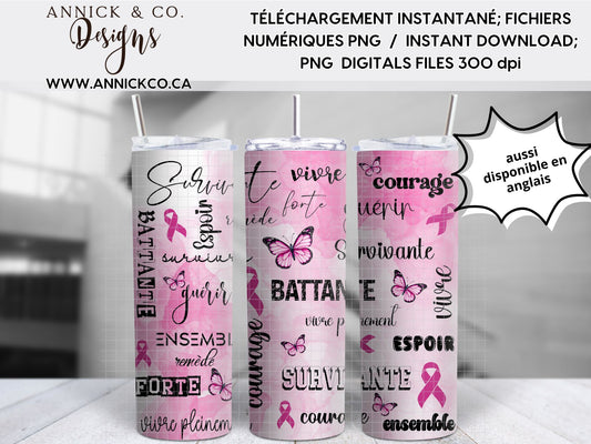 Cancer du Sein 20oz - PNG Digital File