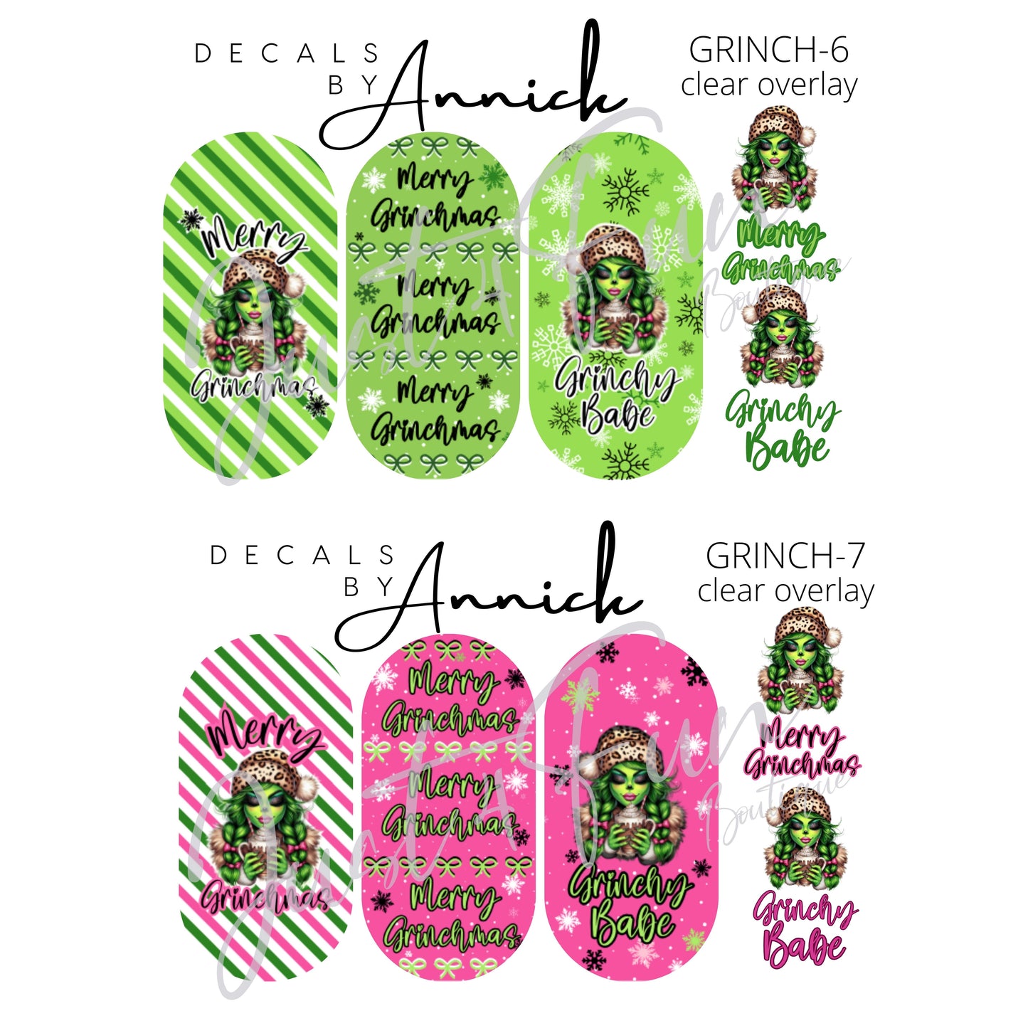 MERRY GRINCHMAS (The Grinch) Nails decals www.annickco.ca