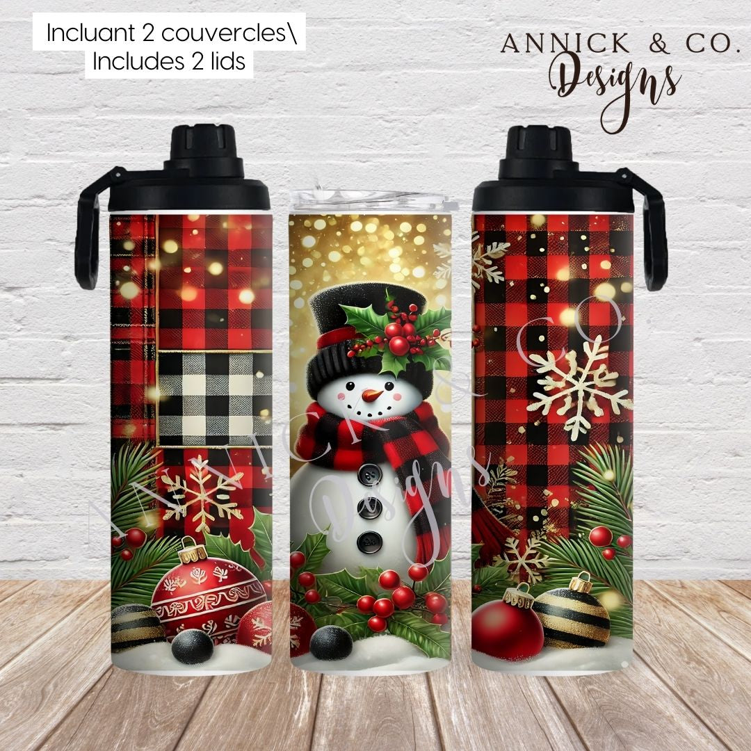 Snowman 20oz 2in1 Sports Bottle/tumbler