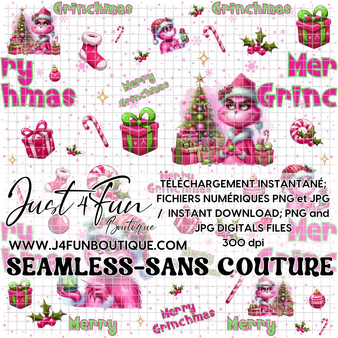 MERRY GRINCHMAS PINK PNG files www.annickco.ca