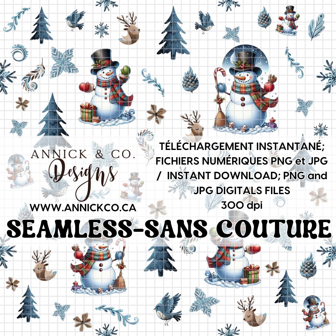 BOHO pink Christmas gnomes- SEAMLESS PNG Digital File