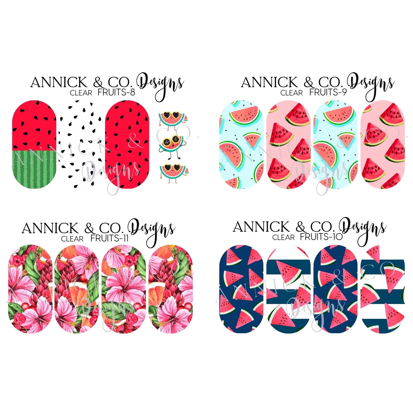 Fruits Summer nails decals www.annickco.ca