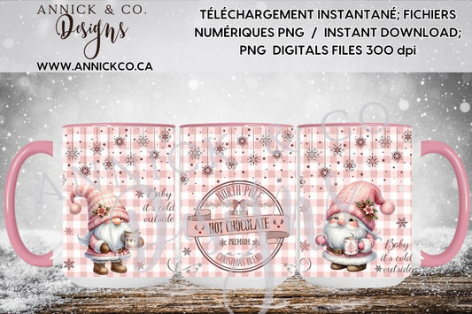 Mignon gnome tasse de 11 et 15oz - Fichier numérique PNG
