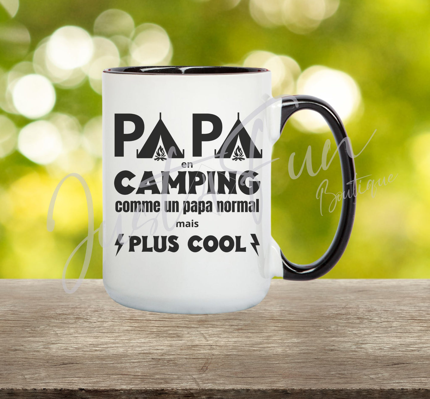 Papa en camping custom mug www.annickco.ca