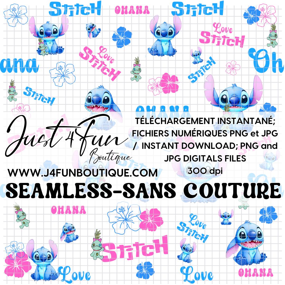 SEAMLESS STITCH OHANA pattern digital files www.annickco.ca