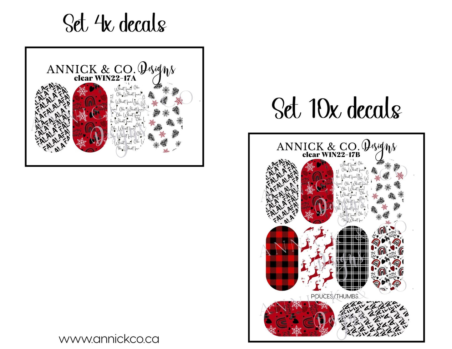 Décalques à transfert d'eau pour ongles Hiver et Noël